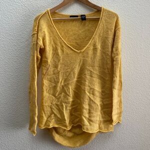 Vintage Moda International V-Neck Sweater Yellow Gold Victoria's Secret Medium